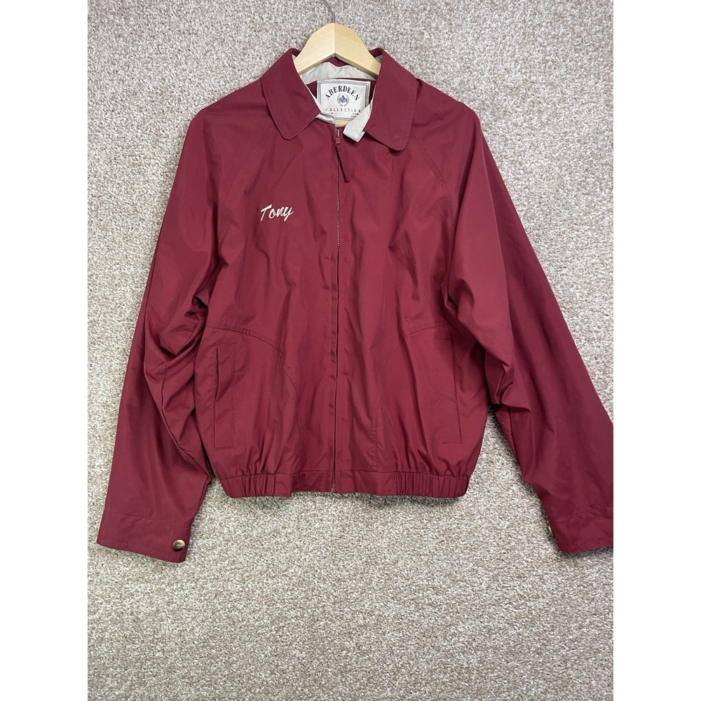 VINTAGE ABERDEEN COLLECTION MEN'S S JACKET FUL Zip Red Genuine Quality